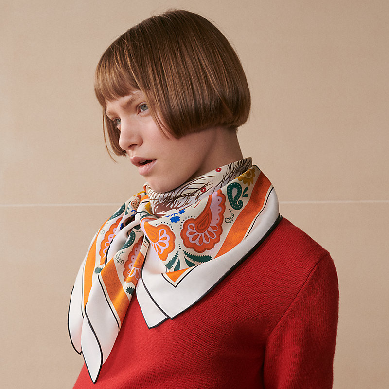 ★HERMES★Doubleface-Seidentuch 90 スカーフ Doubleface-Seidentuch 90 Couvertures et Tenues de Jour